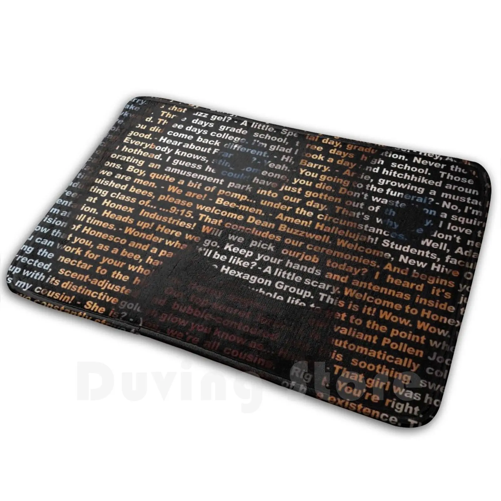 Untitled text soft non slip mat rug carpet cushion bee movie meme bee