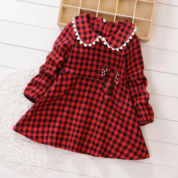 

girl dress spring and autumn little girl baby collar long sleeve princess pure cotton foreign style baby dress