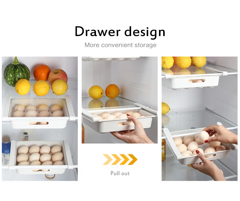 Новинка большой выдвижной ящик для холодильника выдвижные ящики полка хранения