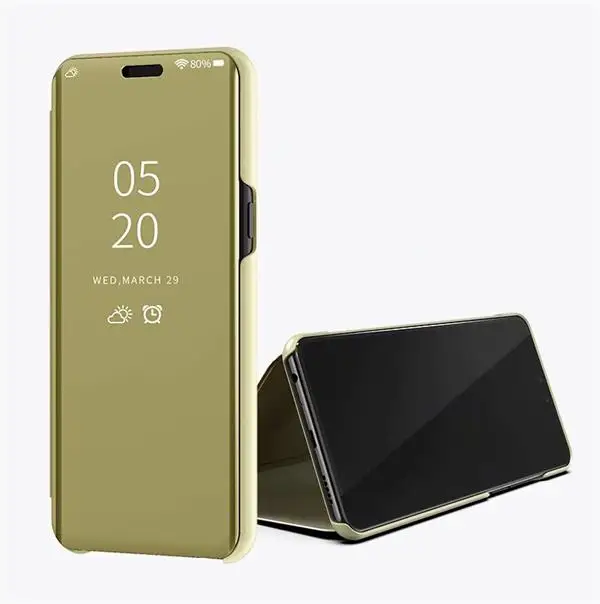 gold Умный зеркальный флип чехол для huawei P30 P20 Lite mate 20 Pro, чехол для P Smart Z Y5 Prime Y6 Y7 Y9 на Nova 2i 3 3i Funda - Цвет: gold