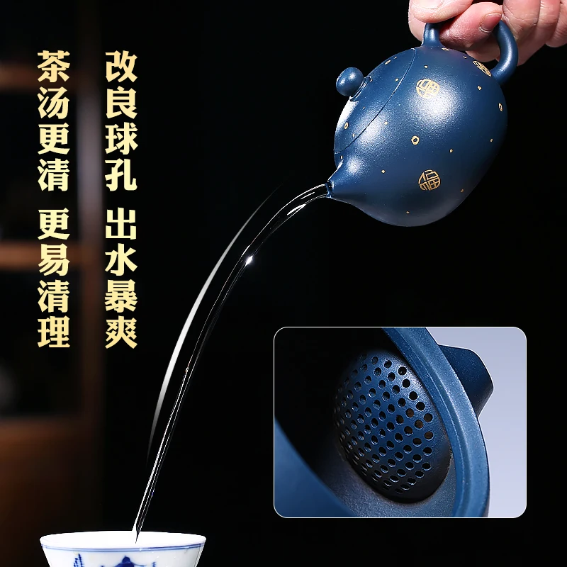 Yixing are recommended by pure manual undressed ore ink chlorite teapot tea suits the colour of household xi shi pot