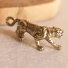 Brass Zodiac Tiger Animal Keychain Copper Shouting Beast Car Keyring Handmade Craft Bronze Forest King Bag Hanging Pendant Gifts ► Photo 2/6