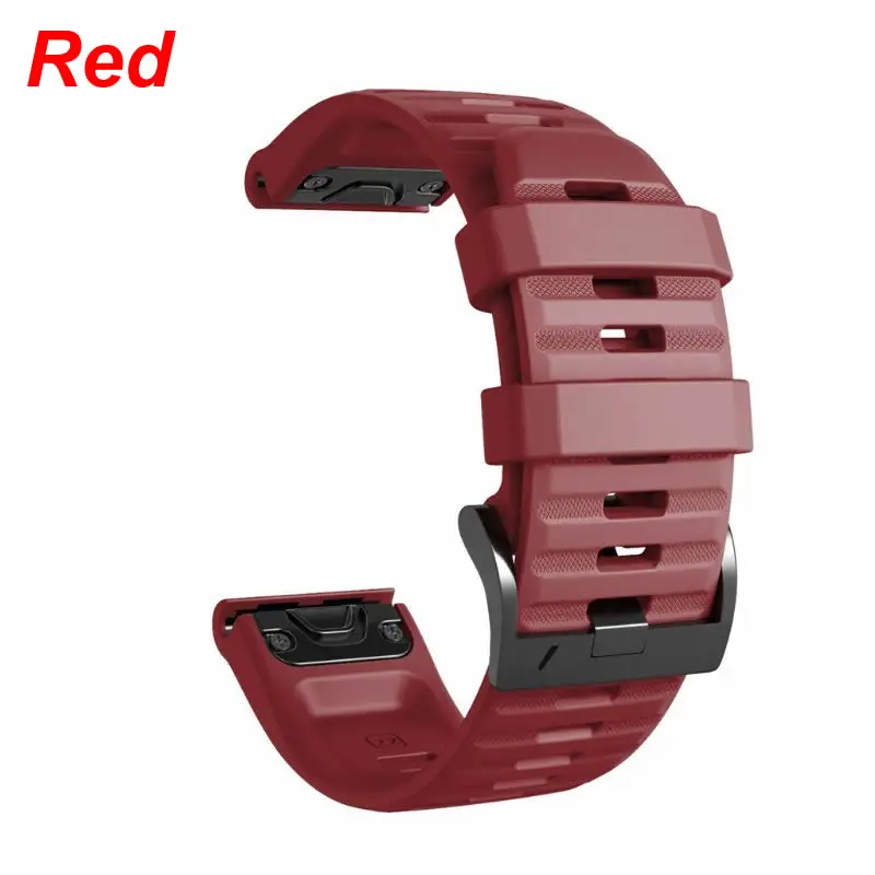 22 мм мягкий силиконовый ремешок дышащий ремешок для часов GARMIN Fenix 6 - Цвет: Red
