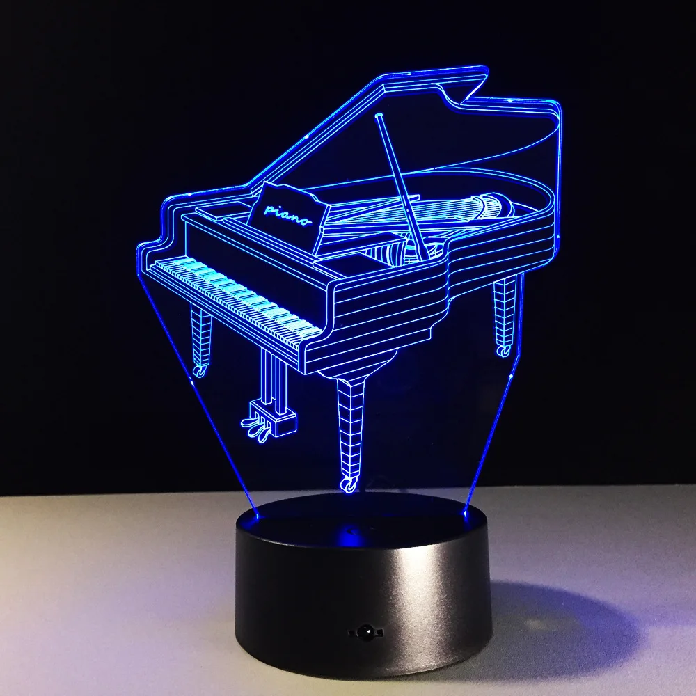 

Retro Piano Music Instrument Table Lamp 7 Colors Changing Desk Lamp 3d Lamp Novelty Led Night Lights Led Light DropShip
