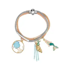 Маленькие предметы, кулон, жемчужный браслет, многослойный сложенный браслет с кисточками для женщин, ювелирный подарок, Mujer Pulseras#4O11