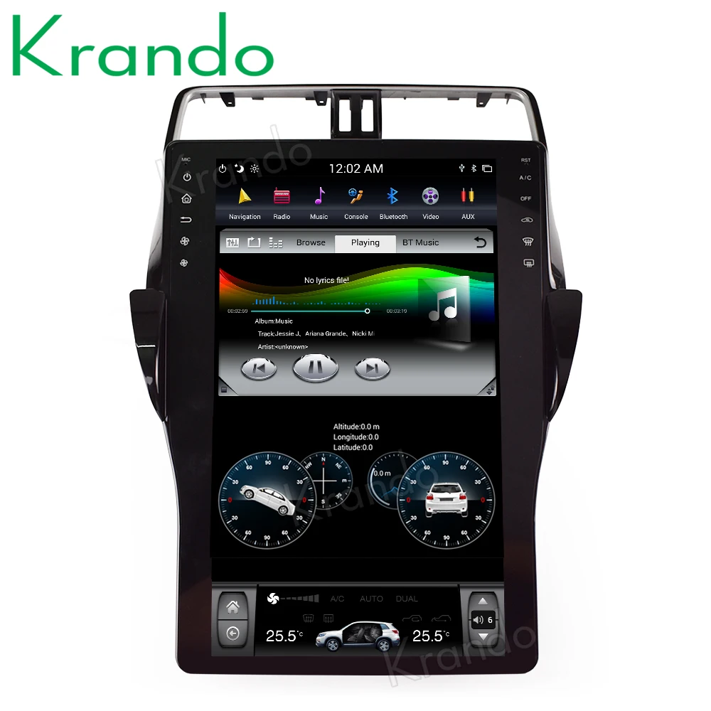 Krando Android 6,0 1" Tesla стиль автомобиля аудио радио gps навигация для Toyota Prado+ мультимедийная система плеер bluetooth