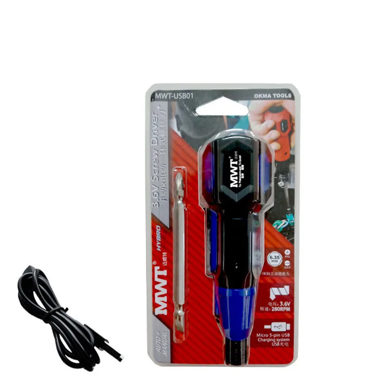 Red MWT электрическая отвертка Набор Мини аккумуляторная дрель литиевая электрическая отвертка перезаряжаемый Многофункциональный импортный электроинструмент - Цвет: Red