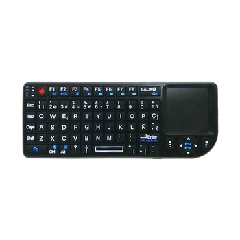 

A8 Spanish Wireless Keyboard Air Fly Mouse 2.4G Mini Touchpad White Backlit for Speech Projector Plug and Play