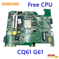 NEWRECORD – carte mère pour ordinateur portable, composant pc, processeur, test complet, DDR2 gratuit, CQ61 G61, 577065 – 001, 577064 001 