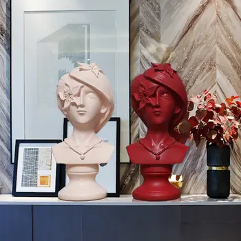 

European Resin Beauty Statue Character Home Furnishing Livingroom Table Ornaments Crafts Office Table Girls Figurines Decoration