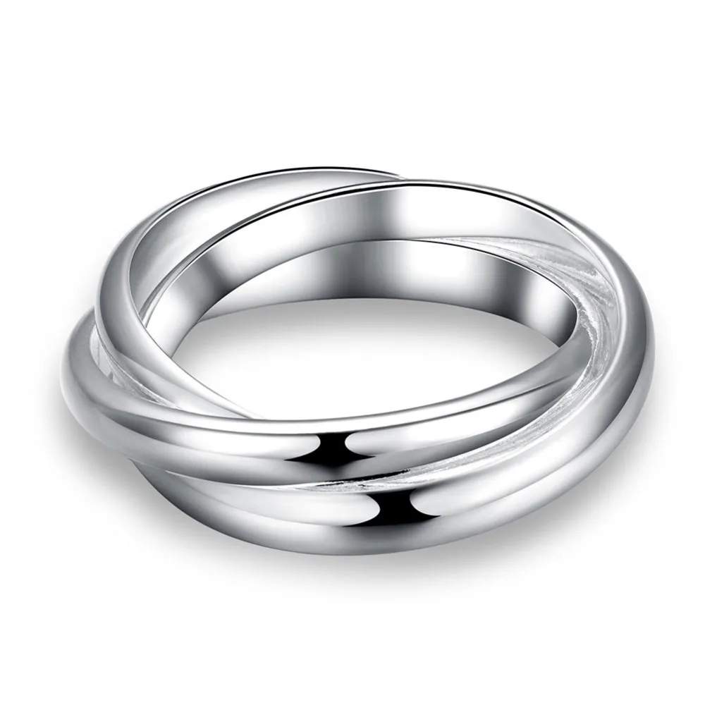 

CAR002 Simple Circle Cross Ring for women Engagement Wedding 925 Sterling Silver Jewelry