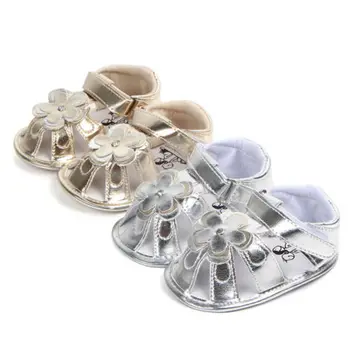 

Toddler Summer Sandals Flower Pu Leather Buckle Shoes Baby Girl Floral Sandal Anti-Slip Leather Crib Shoes Prewalker