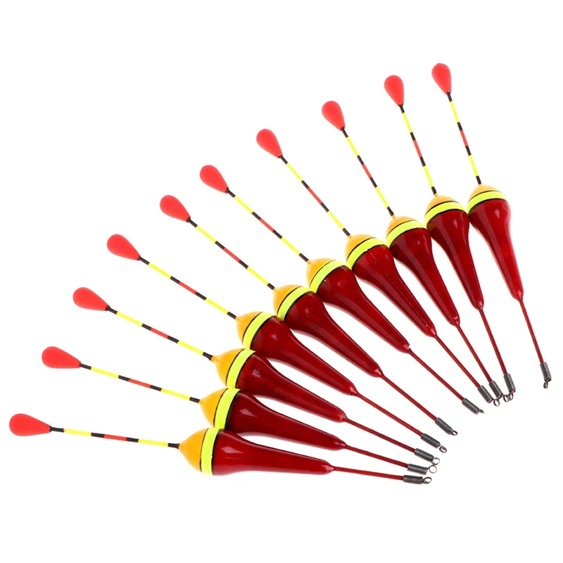 

10Pcs/Set Carp Fishing Floats Set Buoy Bobber Stick for Fish Tackle Vertical No.6 2.5G