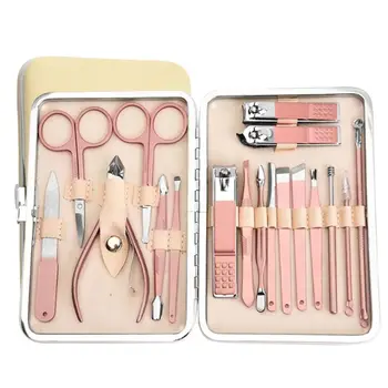 

1 Set Stainless Steel Nail Clipper Cutter Trimmer Scissor Tweezers Knife Ear Pick Grooming Kit Manicure Pedicure Tools