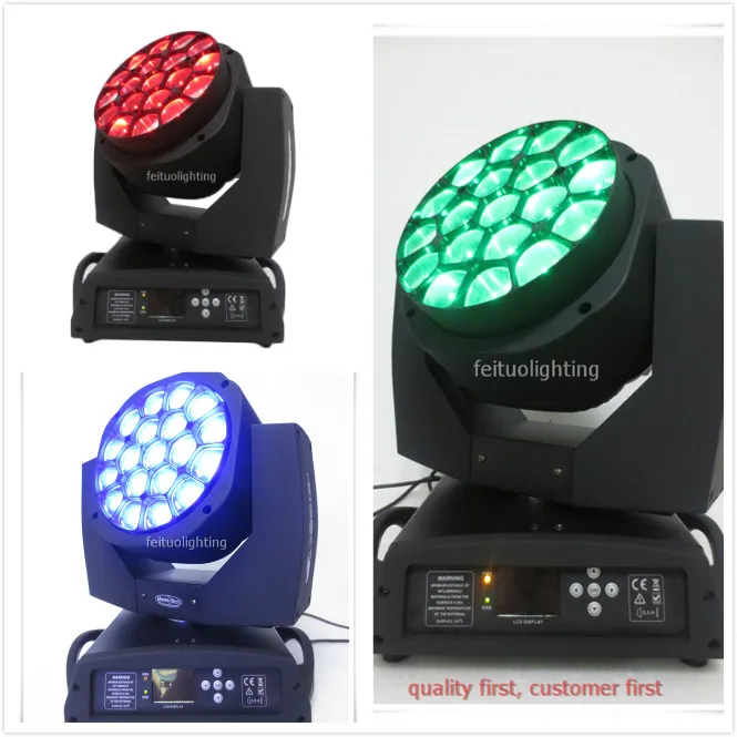 E-8/лот Высокое качество 19x15 Вт пчелиный глаз зум балка led aura 4-в-1 движущаяся головка цена