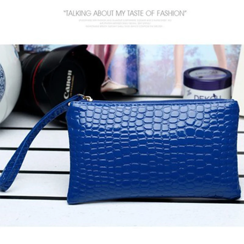 

News Wristband Wallets for Women money Blue Long Style Multi-functional wallet Purse Fresh PU leather Female Clutch Card Holder