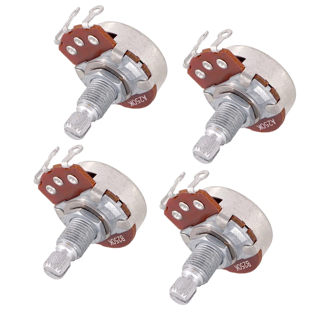 4x A250K & B250K POTS ELECTRIC Bass Guitar Volume Tone Switch Potentiometer