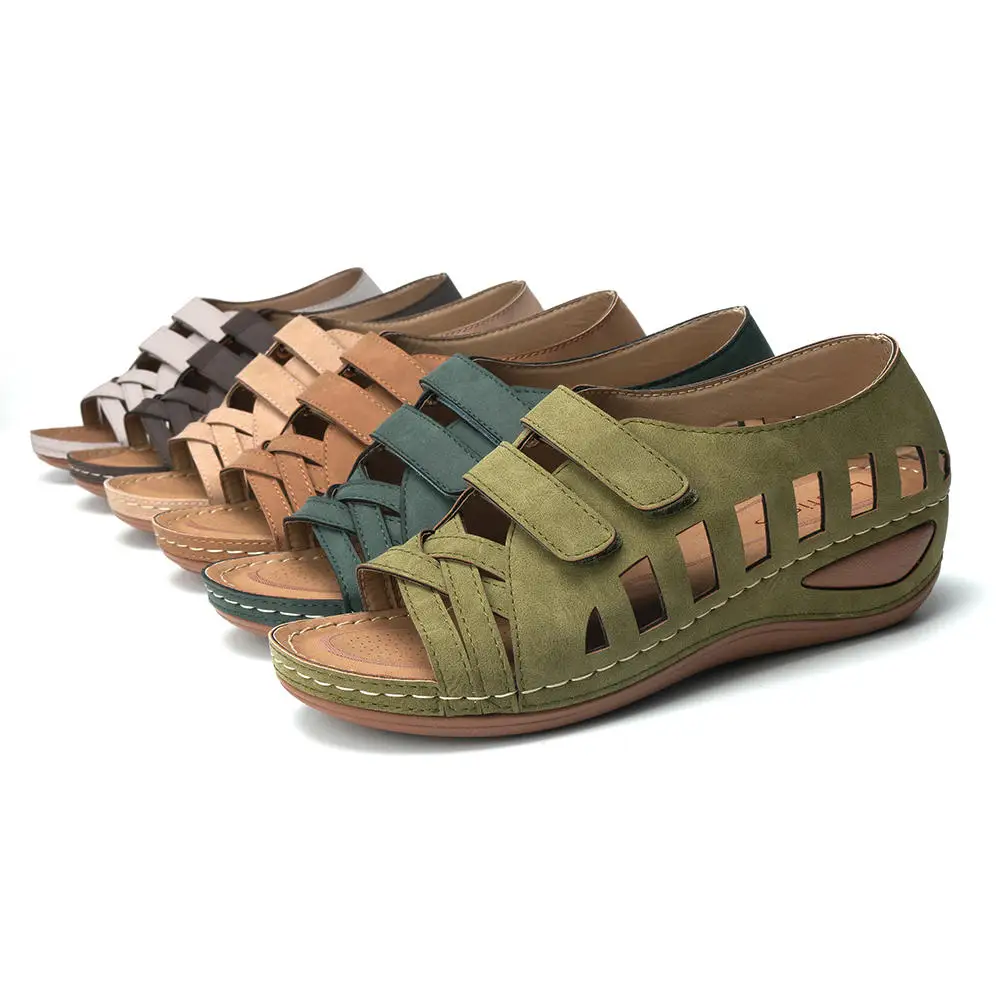 

Women Sandals Summer 2020 Female Shoes Woman Peep-toe Wedge Comfortable Sandals Slip-on Flat Sandals Female Sandalias Size 35~43