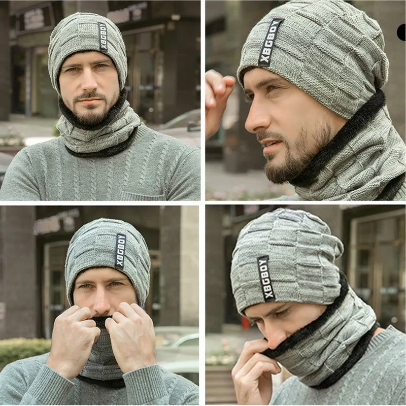 LOOZYKIT, теплая зимняя шапка, вязаная шапка, шарф, шапка, зимние шапки для мужчин, вязаная шапка, мужская шапка, вязаная шапка Skullies Beanies
