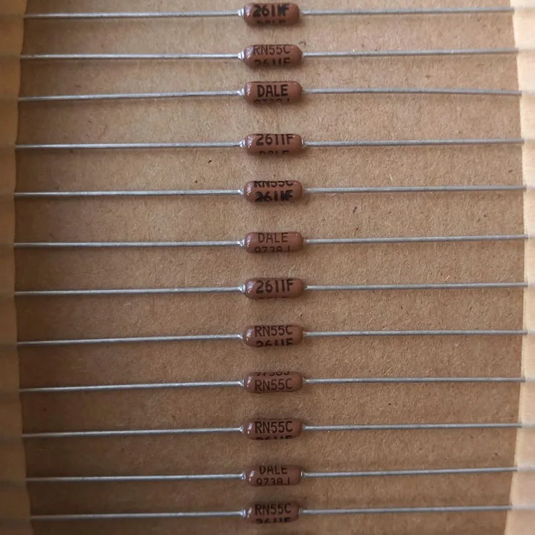 30pcs/lot original DALE CMF55 RN55D series 1/4W 0.25W brown 1% metal film resistor free shipping Be sure to note the model