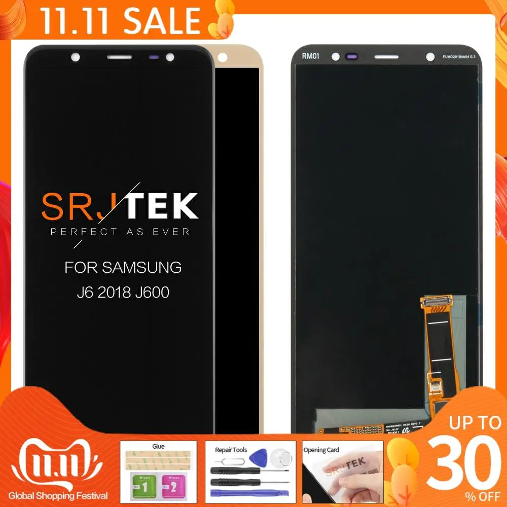 ЖК-дисплей 5 6 ''Super AMOLED для Samsung Galaxy J6 2018 J600 J600F J600G с тачскрином в сборе сменные