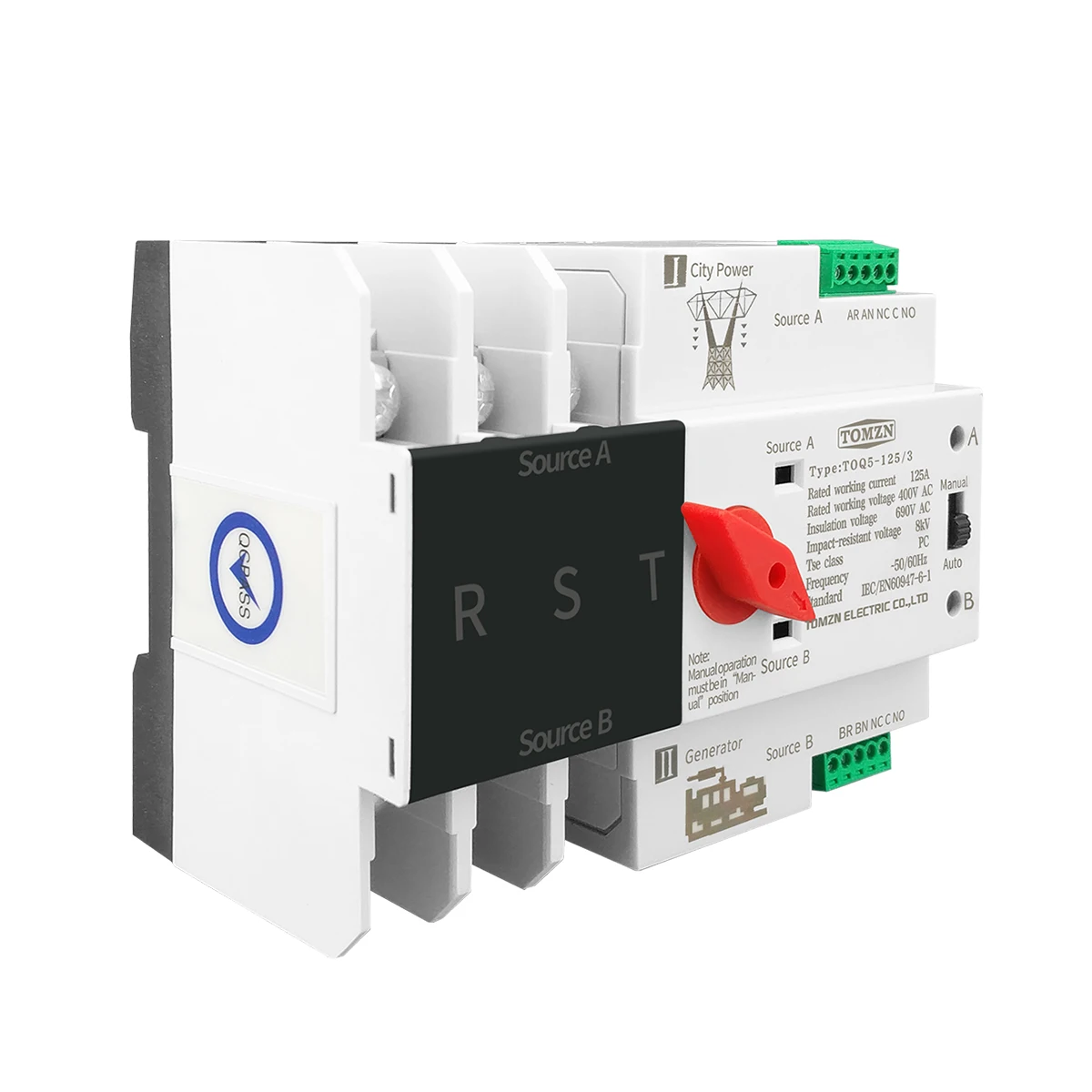 2P 63A 230V tipo MCB interruptor de transferencia automática de doble potencia ATS