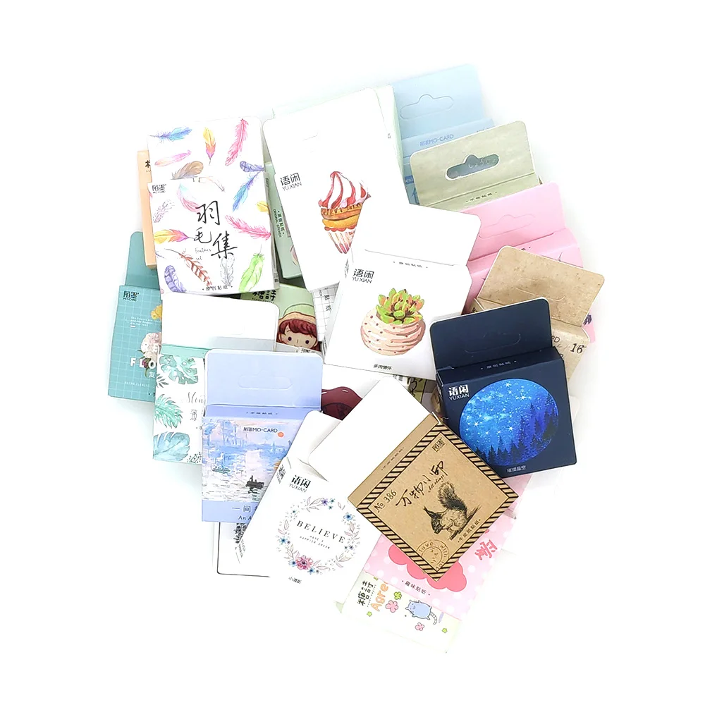1 коробка милые канцелярские наклейки бумажные декоративные наклейки Скрапбукинг дневник DIY наклейки для растений Kawaii школьные принадлежности