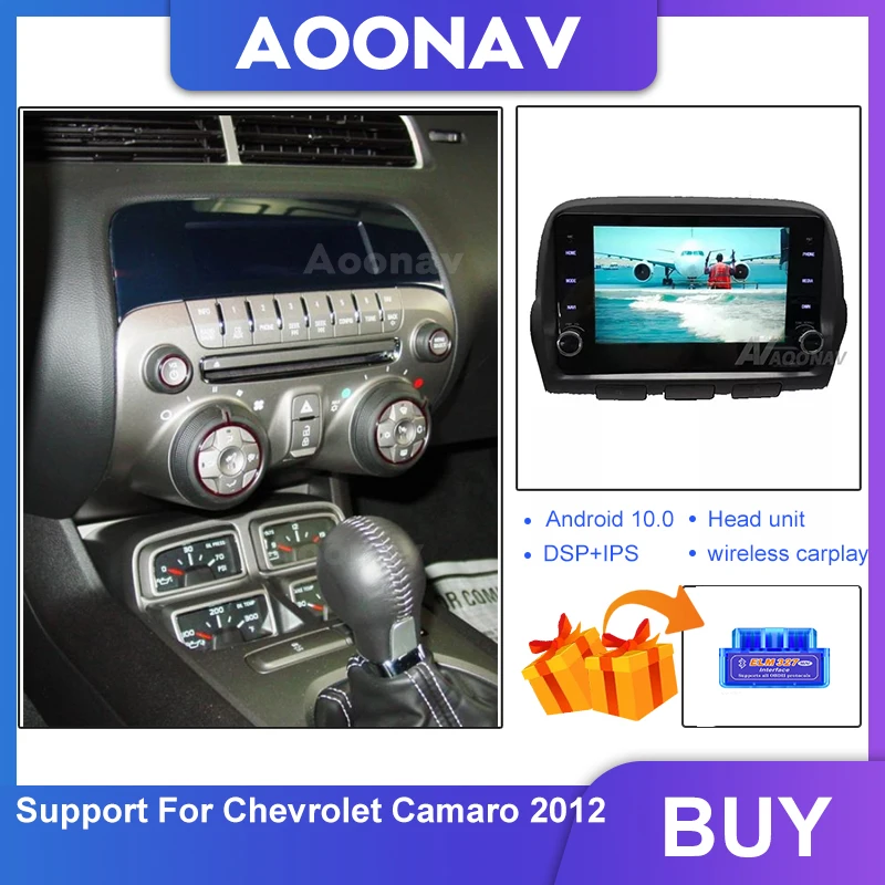 

A10.0 6G+128G Car Audio For Chevrolet Camaro 2012 Touch screen Car GPS Navigation Stereo Multimedia Player Wireless Carplay