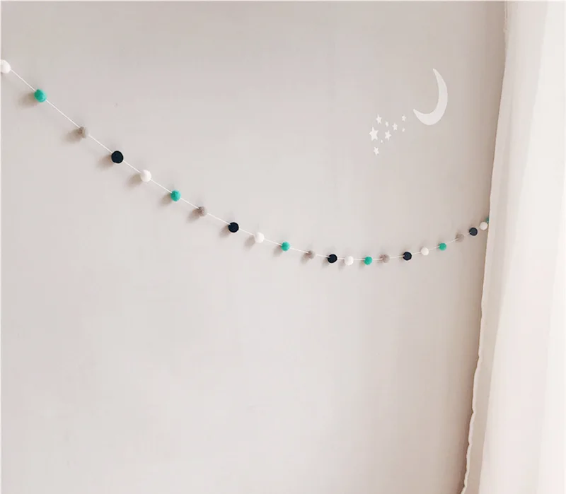 white green gray bla 2 м DIY ручной работы макарон кровать бампер цветной шар украшение с шариками для малышей детская палатка декор комнаты аксессуар настенный - Цвет: white green gray bla