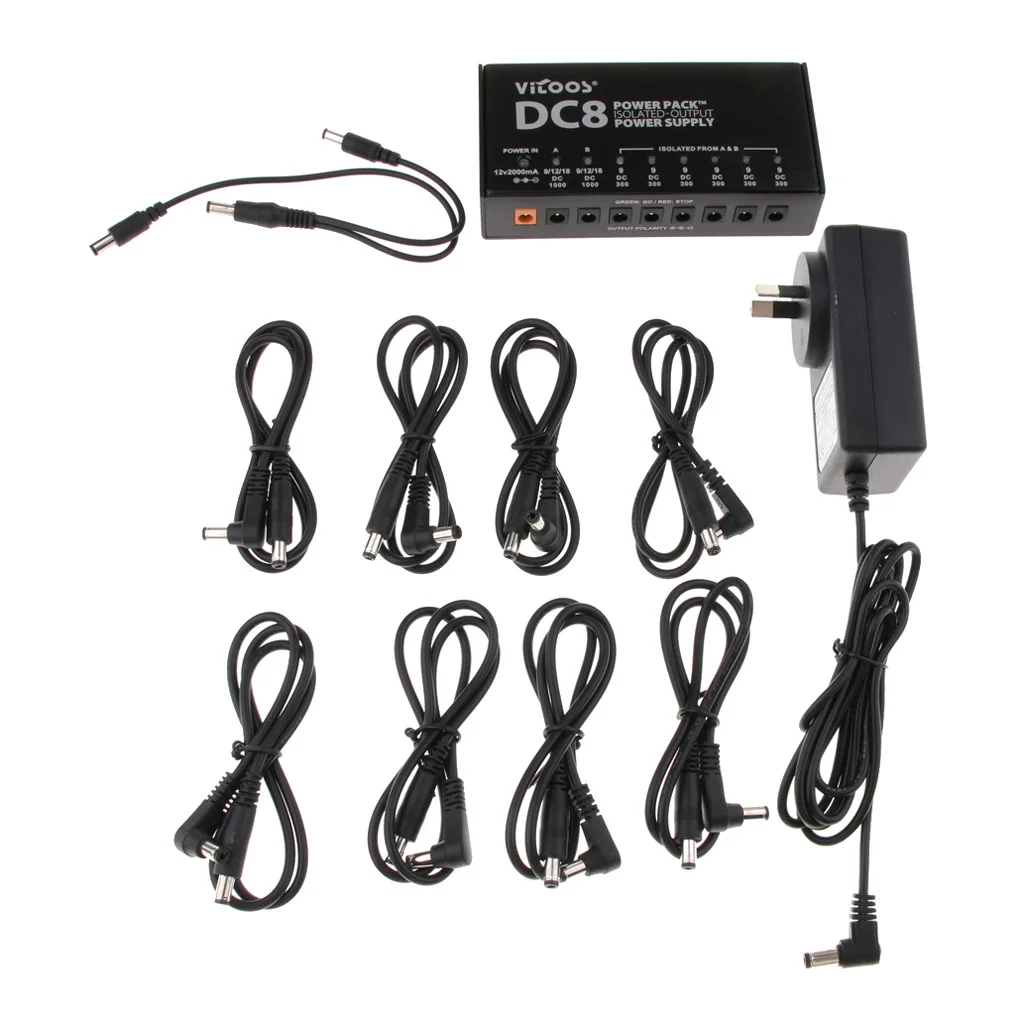 

8 Way Guitar Effects Power Supply 9V/12V/18V Isolated Outlet