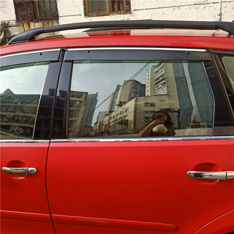 Для Защитные чехлы для сидений, сшитые специально для Volkswagen POLO Пластик оконный козырек вентиляционные шторы Защита от солнца Дождь Отражатель гвардии для polo 2002/05/08/2010 автоматический щиток для двери 4 шт./компл