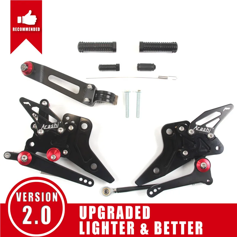 Arashi Z800 13-16 CNC задний ножной Набор для KAWASAKI Z 800 2013 мотоцикл Rearset колышки подножки части черное золото - Цвет: Black