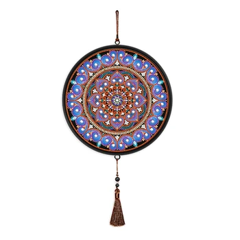 

5D Purple Flower DIY Diamond Painting Tassel Pendant Cross Stitch Kit Resin Rhinestones Glitter Special Shape Home Decor