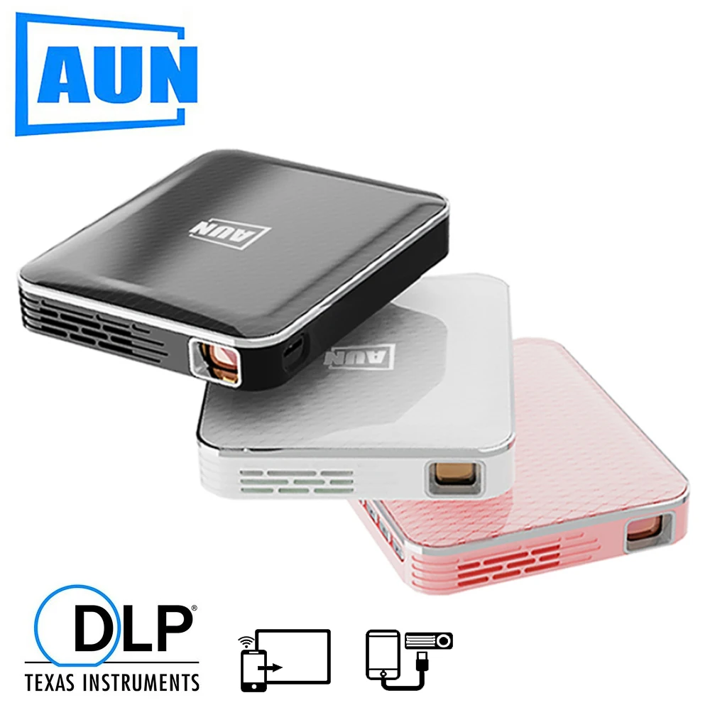 Оригинал AUN Мини проектор DLP X3 мультимедийная система домашний кинотеатр прямые