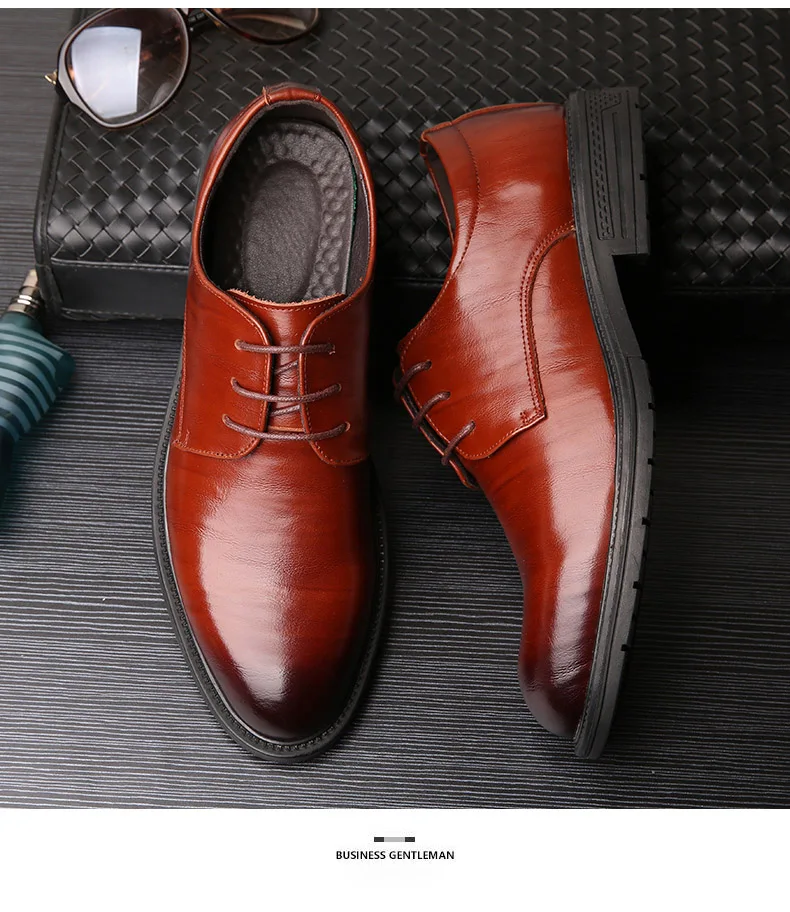 ZSAUAN, очень большие размеры 37-48, классические черные туфли из искусственной кожи мужские туфли «Дерби», трендовая деловая обувь в британском стиле Мужская обувь из плюша