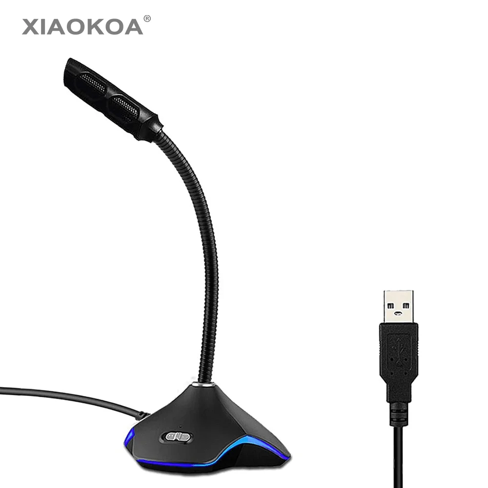 avec lumi/ère RGB,pour Youtube XIAOKOA Microphone /à Condensateur,Micro USB pour PC Compatible avec Windows//Mac // PS4 Enregistrement,Jeux Skype