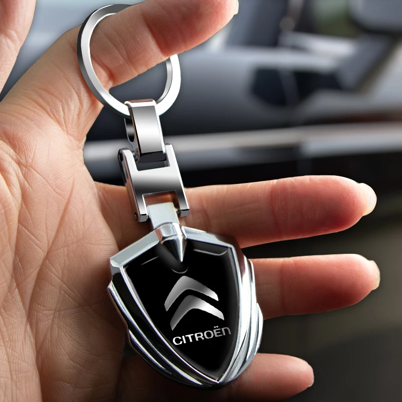 Car metal keychain waist hanging single ring anti-lost chain For Citroen C4 C2 C5 C6 C4L CE0536 CACTUS C3XR HU83/VA2 Goods |
