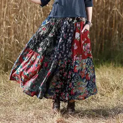 Летняя женская полуюбка в богемном стиле, праздничная юбка с принтом в этническом стиле, юбка с эластичной резинкой на талии, оптовая