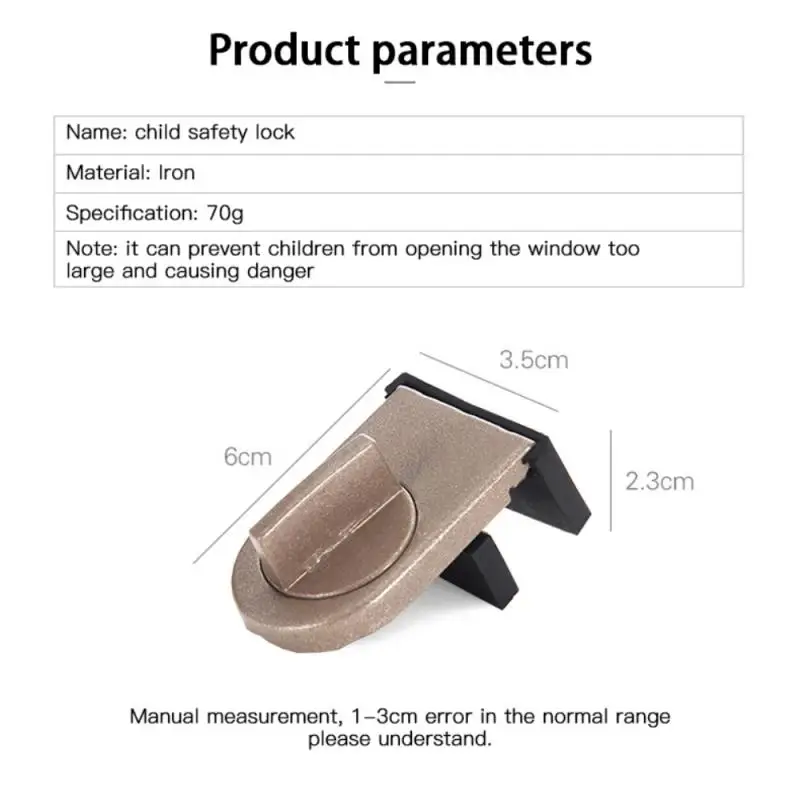 1pc Sliding Window Stopper Adjustable Security Door Latch Mobile Window Insurance Anti-theft Lock Protection Child Safety Lock