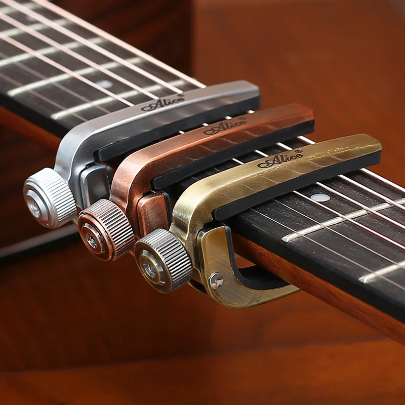 Capos Per Chitarra Chitarra Acustica Elettrica Capo Bass Violino Ukulele Capotraste Single-Handed Tune Clamp Trigger - 3 Colori Metallo Capo