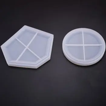 

Crystal Epoxy Resin Mold Coaster Casting Silicone Mould Handmade DIY Crafts Decorations Making Tool
