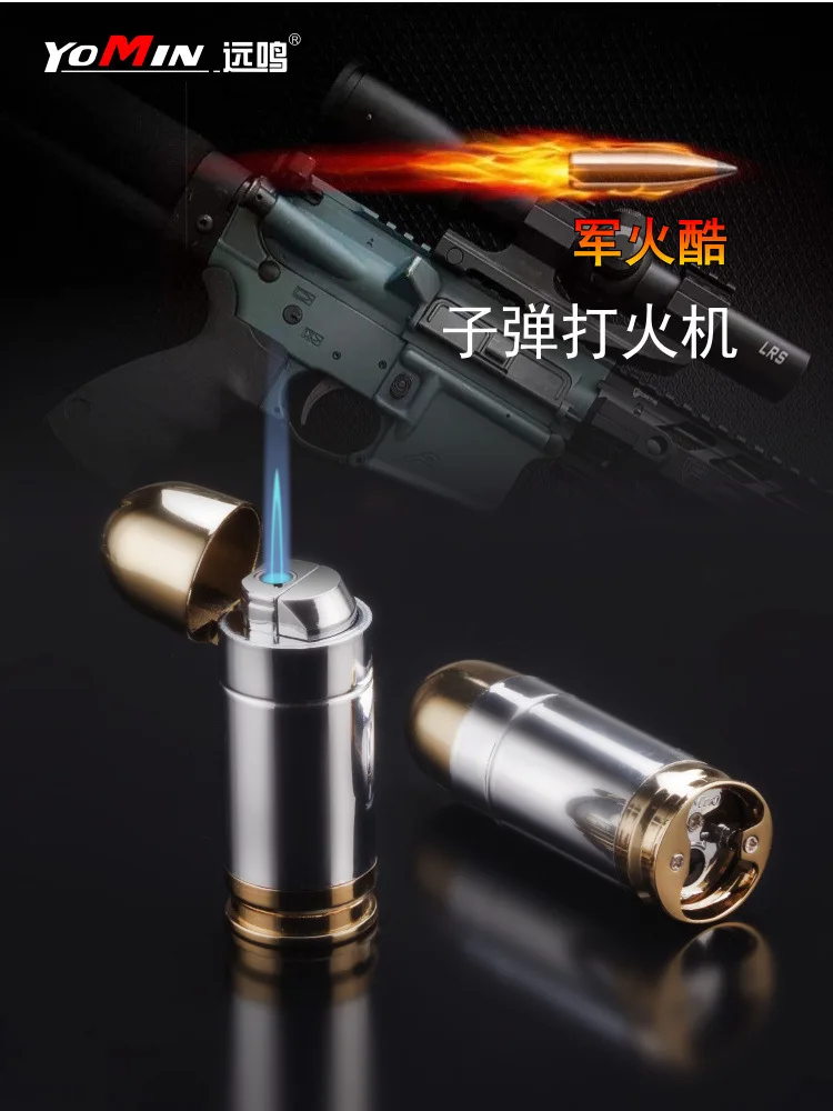 Creative Flashlight Lighter Metal Bullet Shaped Butane Windproof Lighters Men's Cigarette Cigar Carry Beer Bottle Opener Gadget