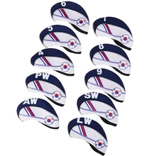 10 Cái/bộ Tinh Tế Câu Lạc Bộ Golf Đầu Sắt Có Tấm Bảo Vệ Bao Bọc Đầu Gậy Golf Bộ Sắt Câu Lạc Bộ Bao Bọc Đầu Phụ Kiện(China)