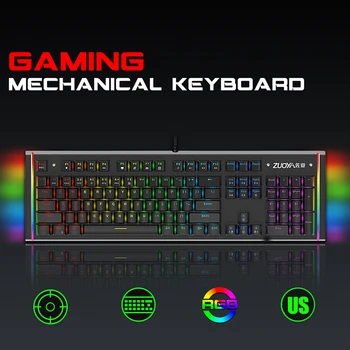 

X61104 Keys USB Wired Blue Switch RGB Backlit Gaming Mechanical Keyboard for Desktop PC Laptop