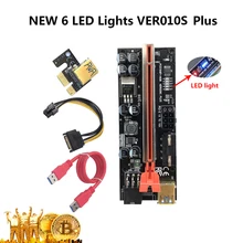 Carte graphique VER010S Plus PCI E Riser VER 010S, PCI Express 1X 4X 6X 8X 16X, câble USB 3.0, SATA à connecteur 6 broches