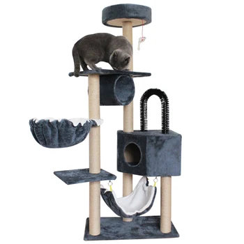 

Cat climbing wall shelf cat nest integrated tree toy jumping platform scratching column sisal large villa tower