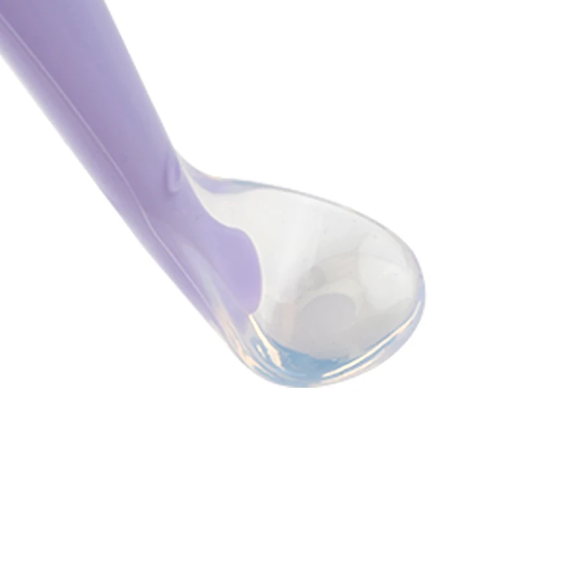 Hot Sale Baby Soft Silicone Spoon Candy Color Temperature Sensing Spoon Children Food Baby Feeding Tools 6