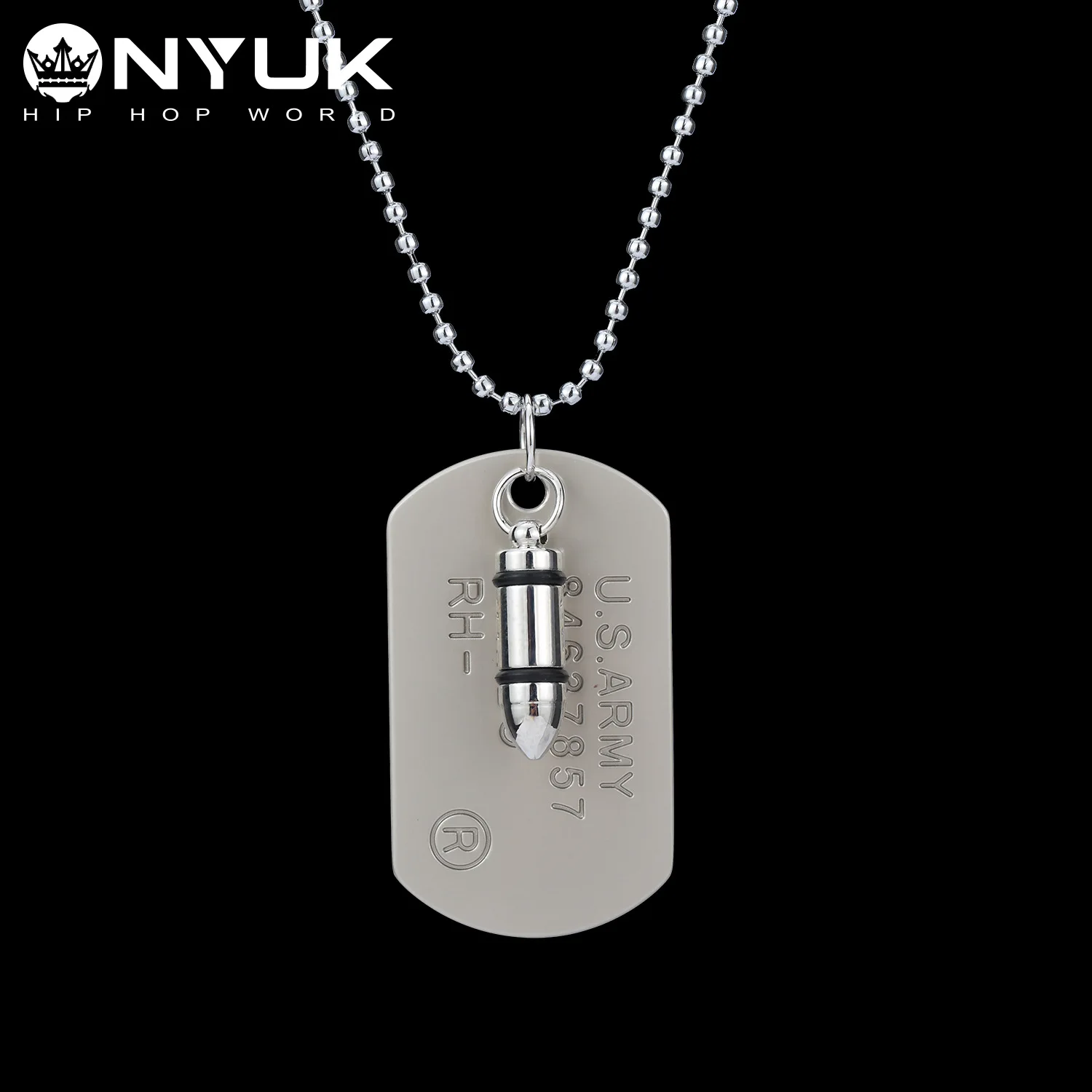 

Special Offer! Cool Men And Women Fashion Hanging Decoration Necklace Bullet Tags Pendant Hiphop Hip Hop Accessories