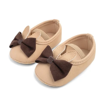

2019 Autumn Soft Sole Girl Baby Shoes PU Cute Rabbit First Walkers Baby Girl Butterfly-knot Shoes Baby Moccasins Shoes