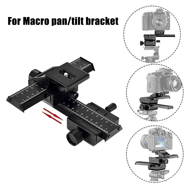 4 Way Macro Focusing Rail Slider with 1/4 Screw for Canon Nikon Olympus Camera GDeals Directional Regulator Macro Gimbal Bracket